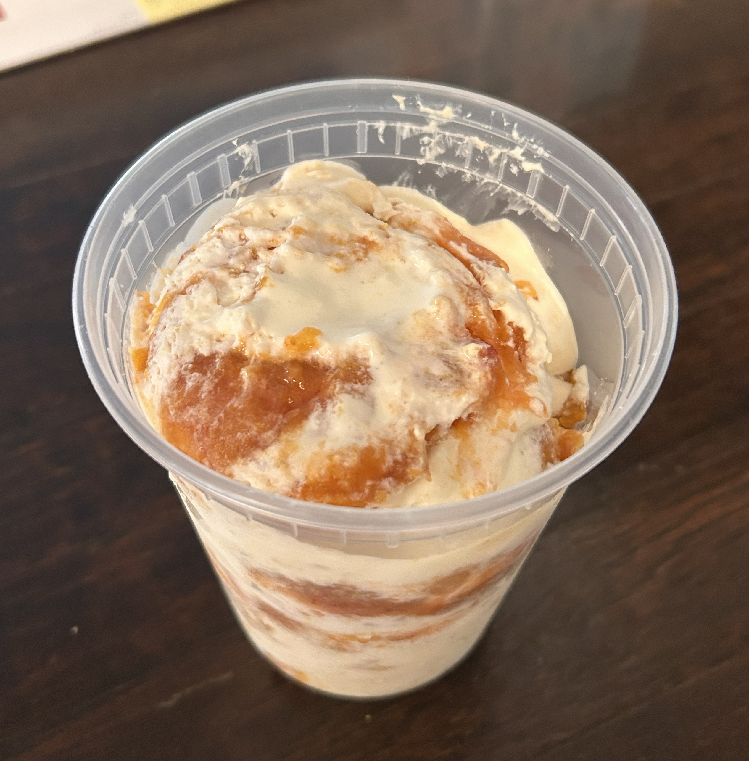 Hot Honey Peach Ice Cream at The Purple Cow